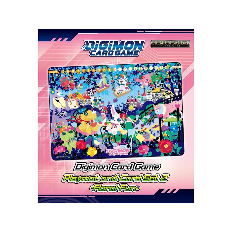Bandai - Digimon - Playmat and Card Set 2 - Floral Fun