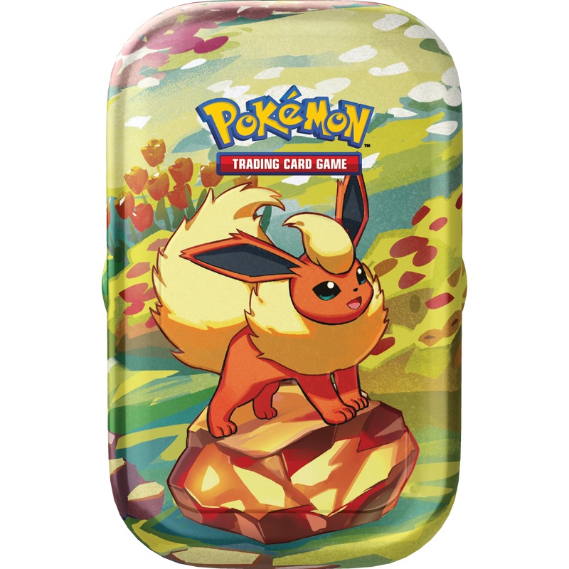Pokemon - Scarlet and Violet - Prismatic Evolutions - Mini Tins - Flareon - IN STORE ONLY LIMIT ONE PER CUSTOMER