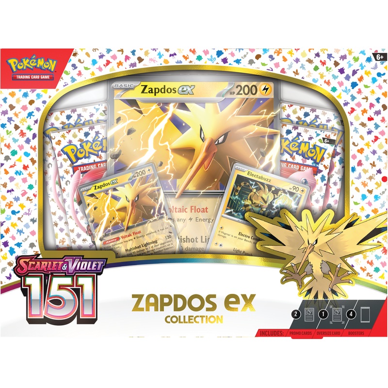 Pokemon - Scarlet and Violet - 151 - Zapdos EX - Trading Card Collection Box