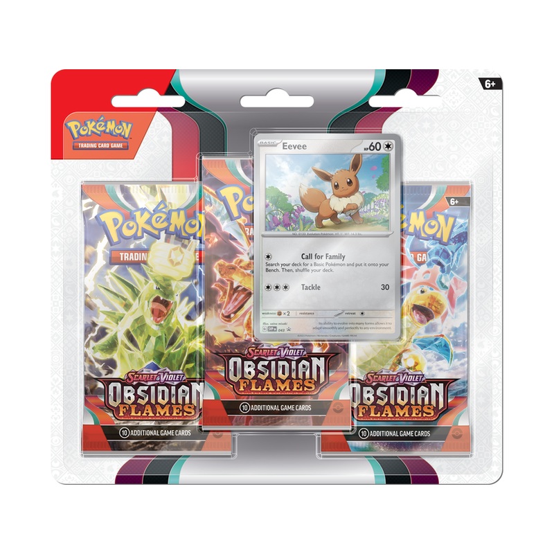 Pokemon - Scarlet and Violet - Obsidian Flames - 3 Pack Blister Pack - Eevee