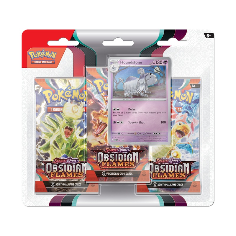 Pokemon - Scarlet and Violet - Obsidian Flames - 3 Pack Blister Pack - Houndstone