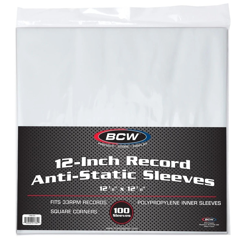 BCW - Inner Record Sleeves - Anti-static - 12" - Package of 100
