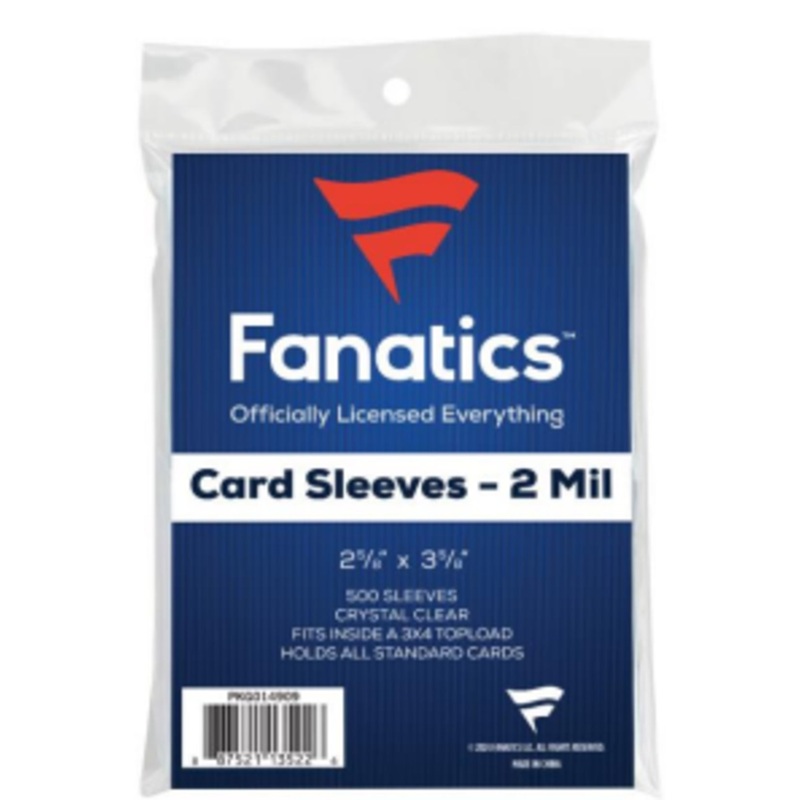 Fanatics - Soft Sleeves - Penny Card Sleeves - 2 5/8" x 3 5/8" - Package of 500