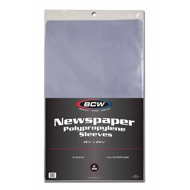 BCW - Newspaper Polypropylene Sleeves - 14 1-8 x 24 1-8