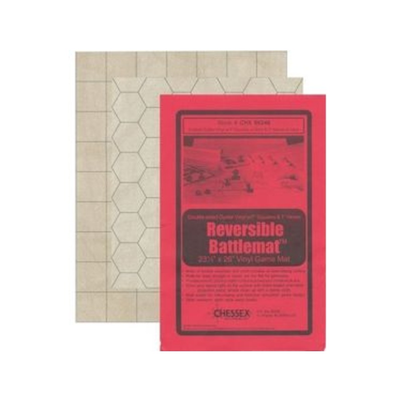 Chessex - Reversible Battlemat - 1-inch Square and 1-inch Hex 23 1/2 x 26 - CHX 96246