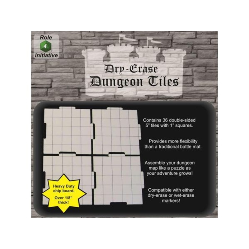 Role 4 Initiative - Dry-Erase Dungeon Tiles - 36 5-Inch Tiles