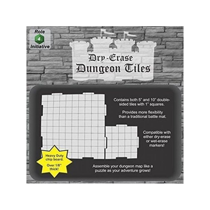 Role 4 Initiative - Dry-Erase Dungeon Tiles - 5 10-Inch and 16 5-Inch Tiles