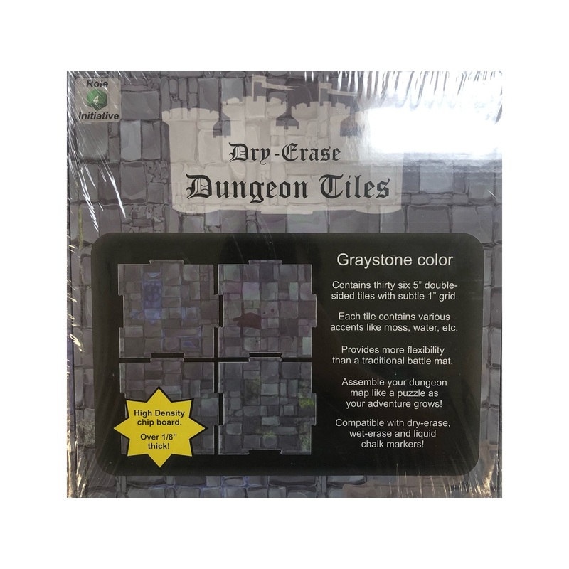 Role 4 Initiative - Graystone Dry-Erase Dungeon Tiles - 36 5-Inch Tiles