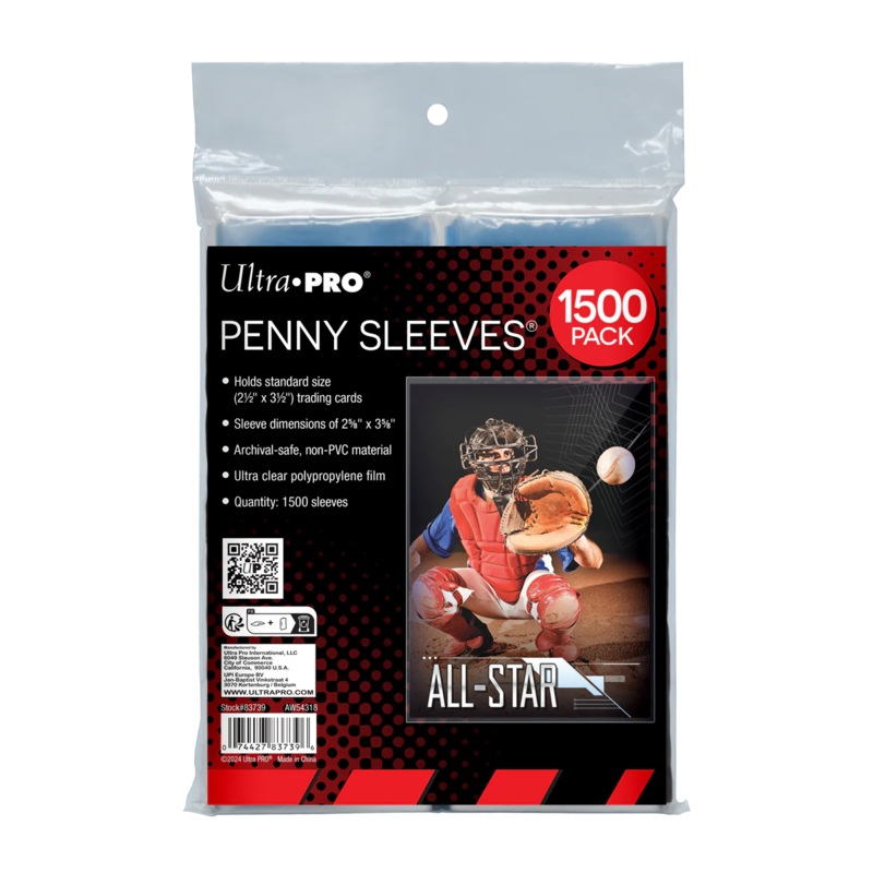 Ultra Pro - Soft Sleeves - Penny Card Sleeves - Package of 1500 - no longer in production by manufacturer