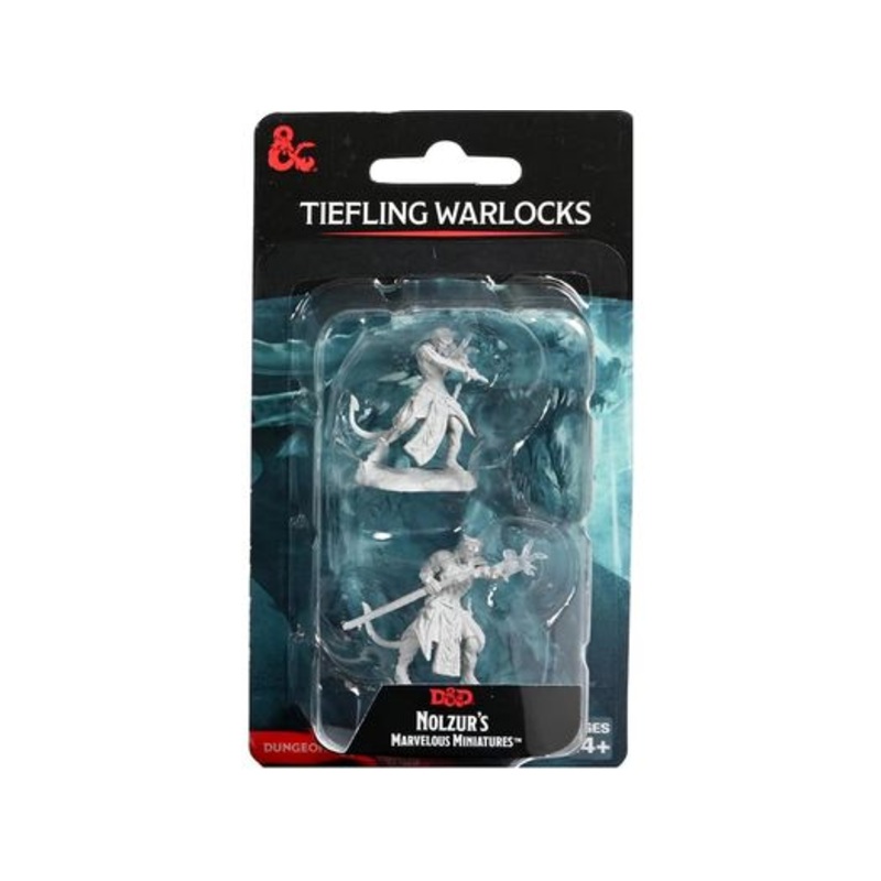 Wizkids - Dungeons and Dragons - Unpainted Miniature - Nolzurs Marvellous Miniatures - Tiefling Warlocks - 90670