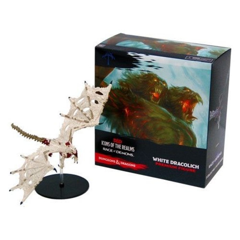 Wizards of the Coast - Dungeons and Dragons - Icons of the Realms - Rage of Demons White Dracolich - Premium Figure - REPRINT