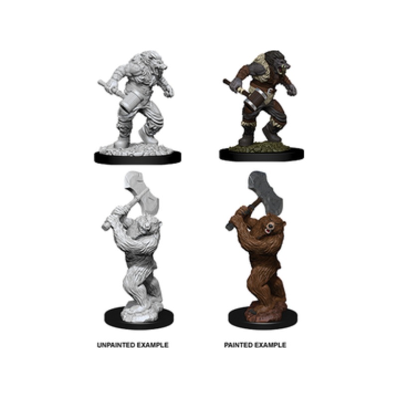 Wizkids - Dungeons and Dragons - Unpainted Miniature - Nolzurs Marvelous Miniatures - Wereboar and Werebear - 73715