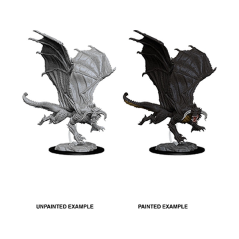 Wizkids - Dungeons and Dragons - Unpainted Miniature - Nolzurs Marvelous Miniatures - Young Black Dragon - 73682