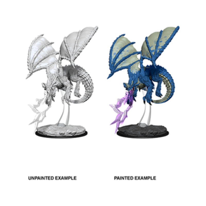 Wizkids - Dungeons and Dragons - Unpainted Miniature - Nolzurs Marvelous Miniatures - Young Blue Dragon - 73683