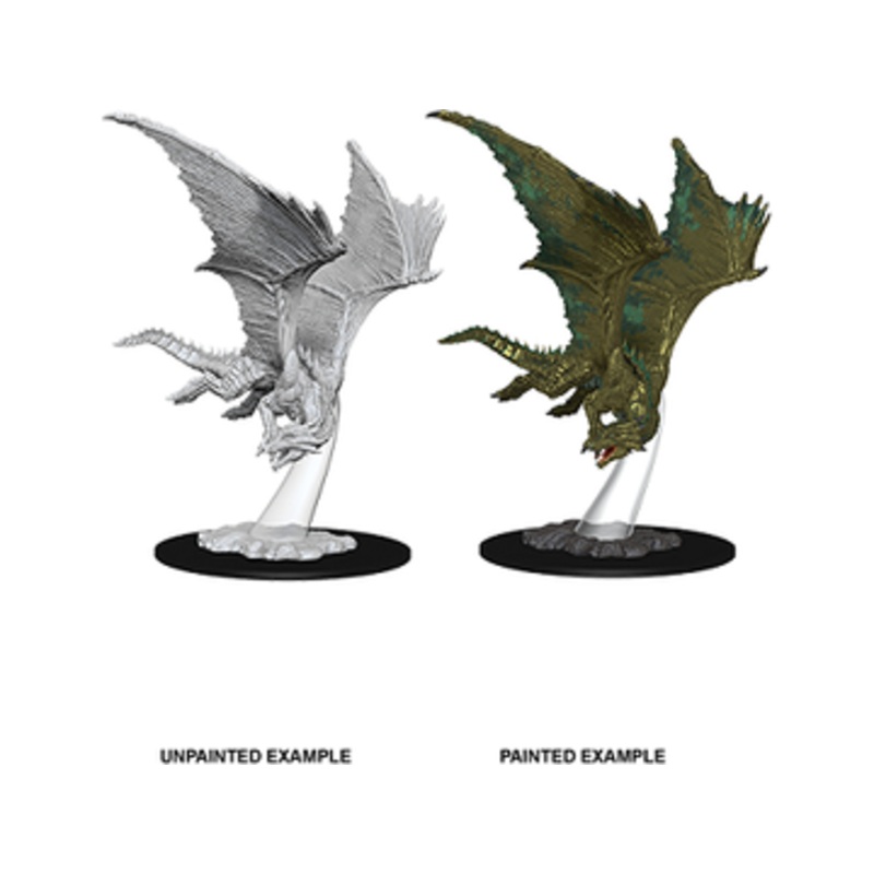 Wizkids - Dungeons and Dragons - Unpainted Miniature - Nolzurs Marvelous Miniatures - Young Bronze Dragon - 73710