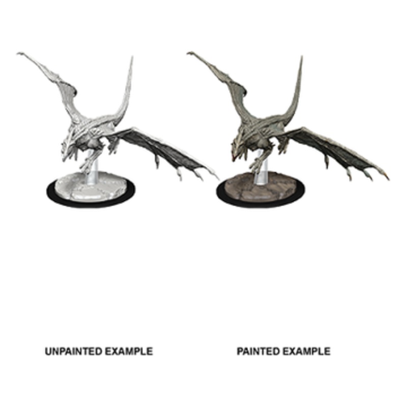Wizkids - Dungeons and Dragons - Unpainted Miniature - Nolzurs Marvelous Miniatures  - Young White Dragon - 73712