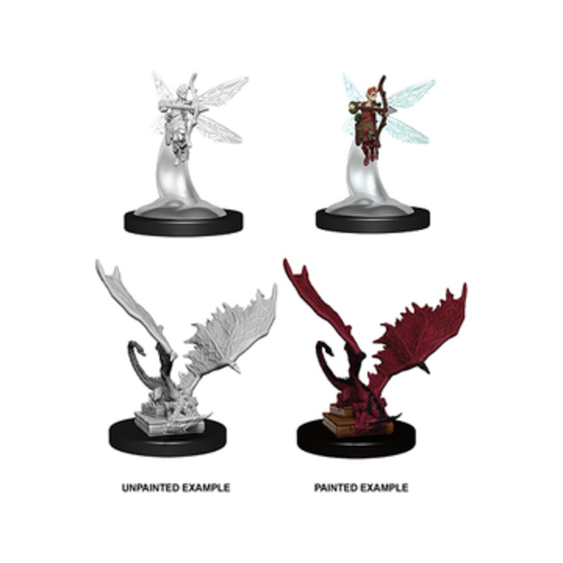 Wizkids - Dungeons and Dragons - Unpainted Miniatures - Nolzurs Marvelous Miniatures - Sprite and Pseudodragon - 73718