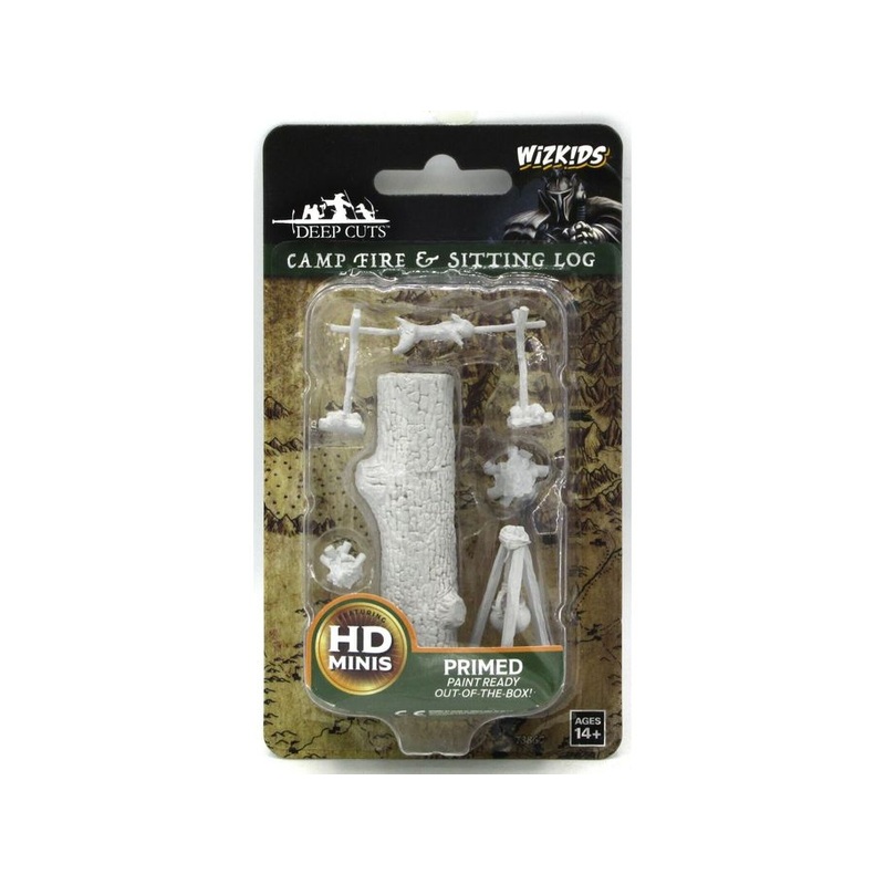 Wizkids - Unpainted Miniatures - Deep Cuts - Camp Fire - Sitting Log - 73860