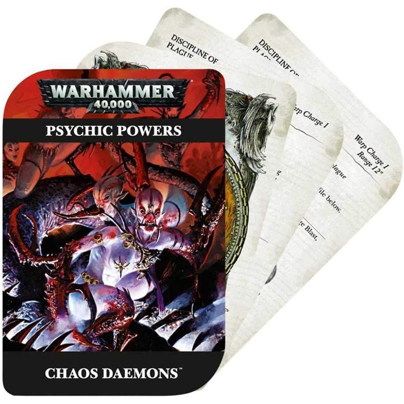 Games Workshop - Warhammer 40K (6th Edition) Data Cards - Chaos Daemons - Psychic Powers - 97-40-60 - OUT OF PRINT