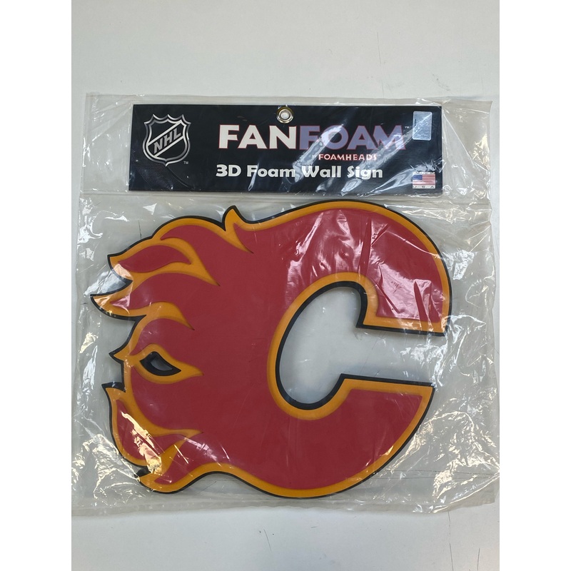 Foam Fanatics - NHL - Calgary Flames - 3D Foam Logo Sign - Black Backing