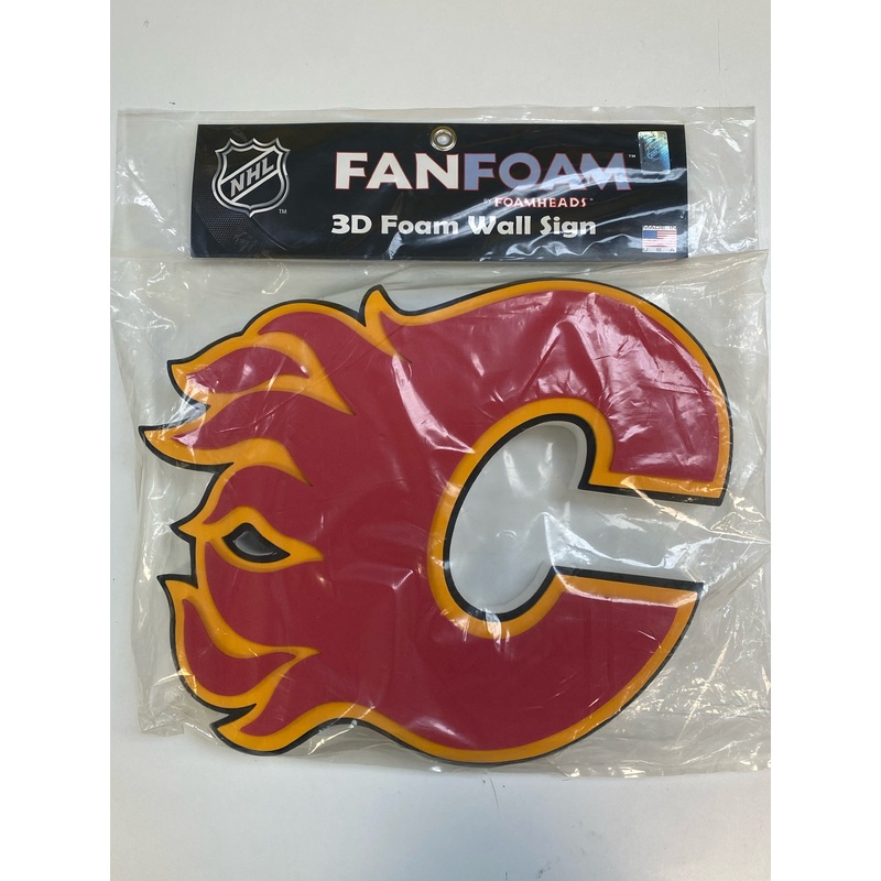 Foam Fanatics - NHL - Calgary Flames - 3D Foam Logo Sign - White Backing