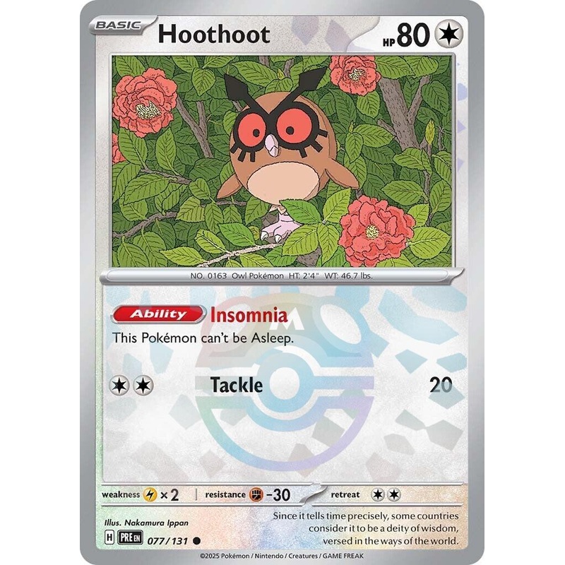 Hoothoot (077/131) (Master Ball Pattern) [Scarlet & Violet: Prismatic Evolutions]