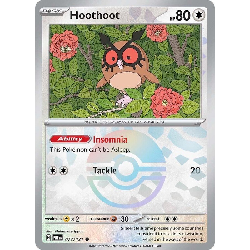 Hoothoot (077/131) (Poke Ball Pattern) [Scarlet & Violet: Prismatic Evolutions]
