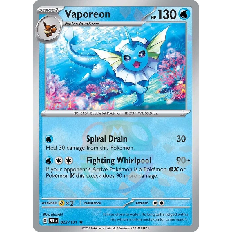 Vaporeon (022/131) (Master Ball Pattern) [Scarlet & Violet: Prismatic Evolutions]