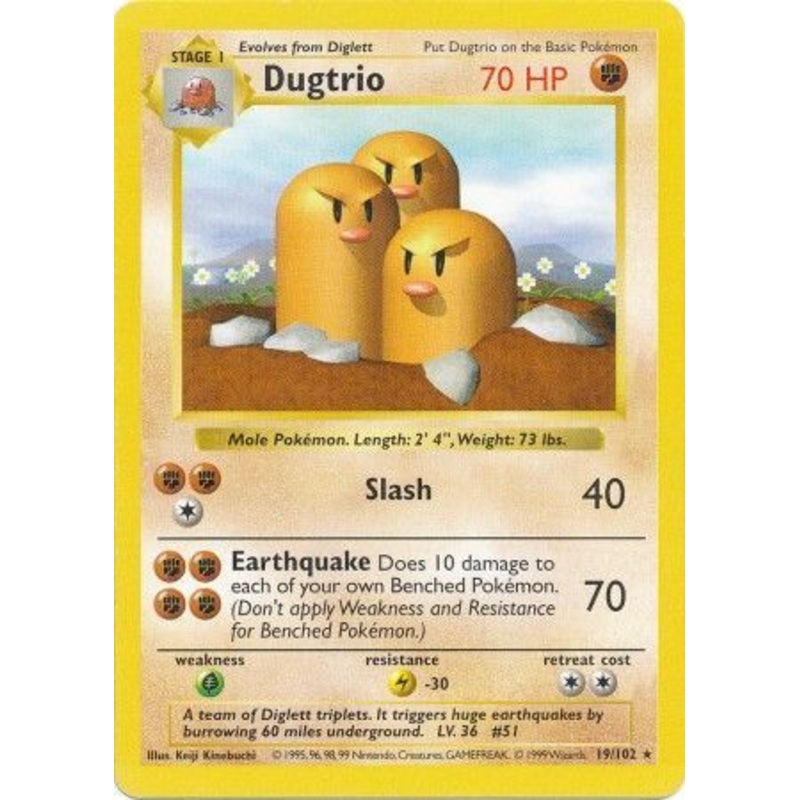 Dugtrio (19/102) [Base Set Shadowless Unlimited]