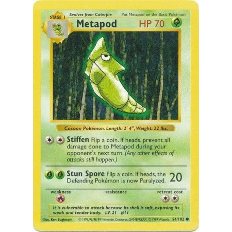 Metapod (54/102) [Base Set Shadowless Unlimited]