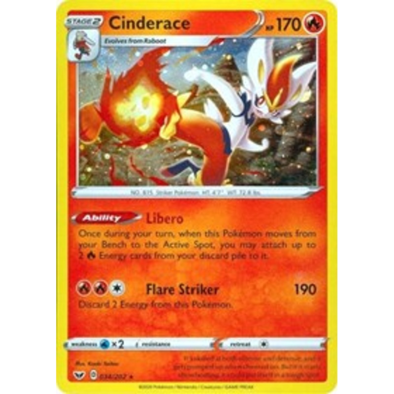 Cinderace (034/202) (Cosmos Holo) [Sword & Shield: Base Set]