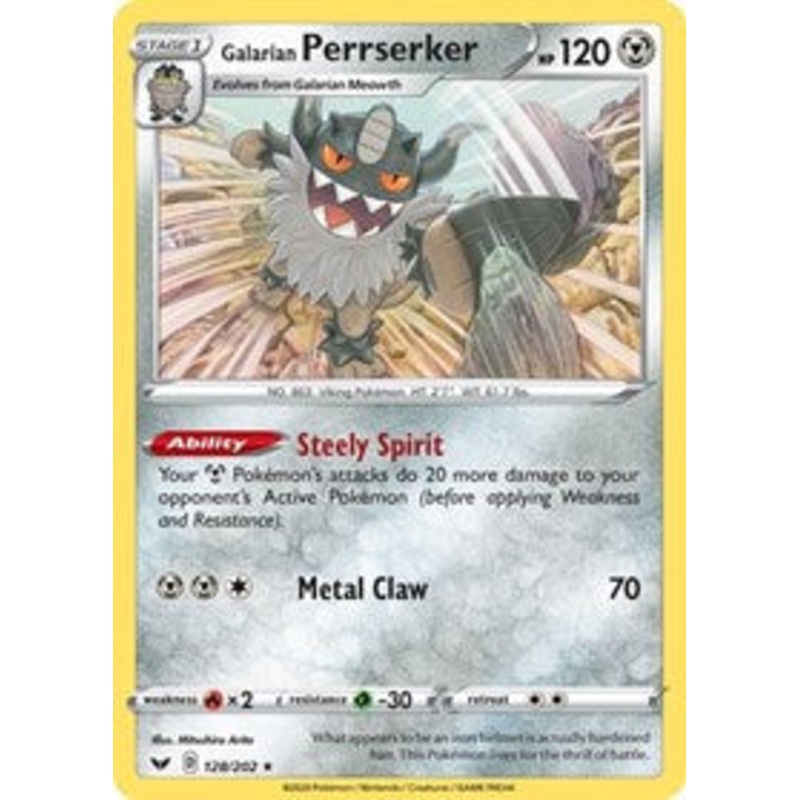 Galarian Perrserker (128/202) (Theme Deck Exclusive) [Sword & Shield: Base Set]