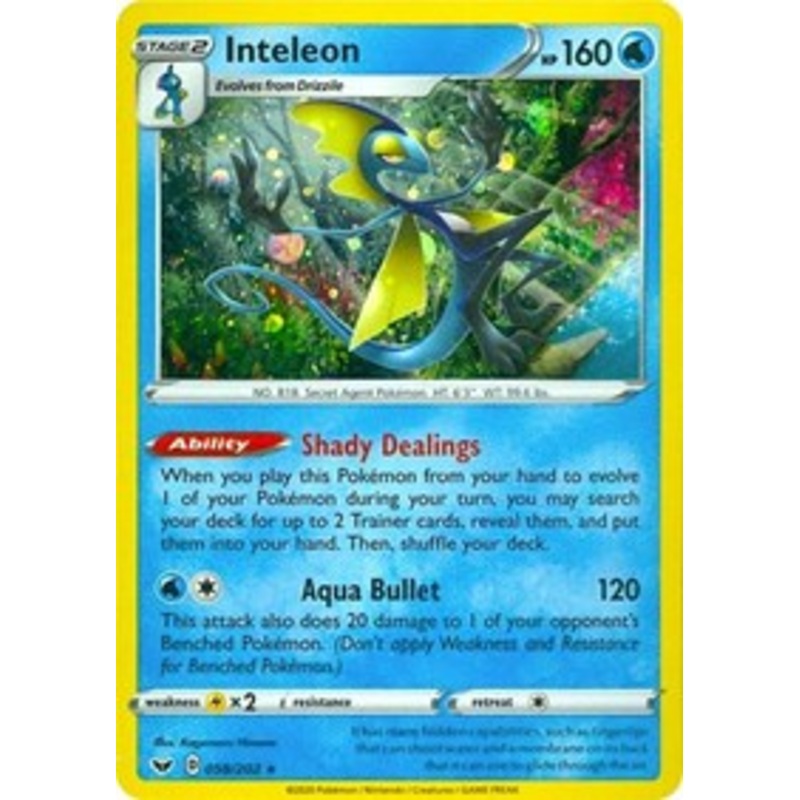 Inteleon (058/202) (Cosmos Holo) [Sword & Shield: Base Set]