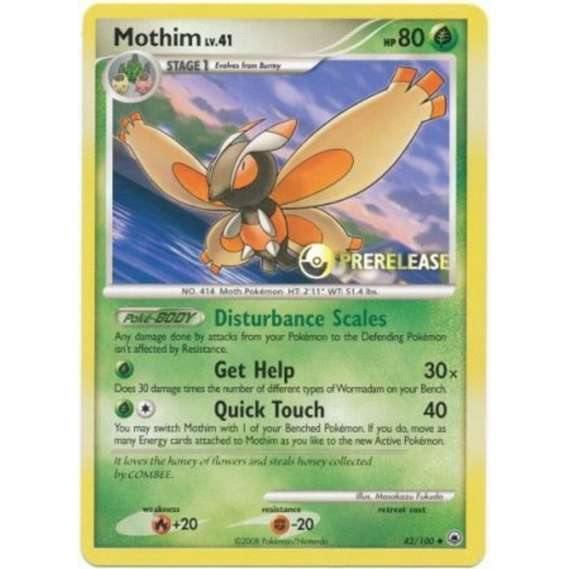Mothim (42/100) (Prerelease Promo) [Diamond & Pearl: Black Star Promos]