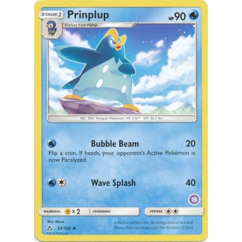 Prinplup (33/156) (Deck Exclusive #13) [Sun & Moon: Trainer Kit - Alolan Sandslash]
