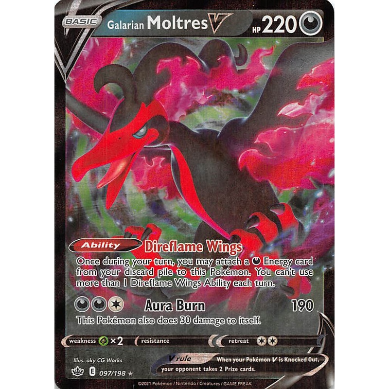 Galarian Moltres V (097/198) [Sword & Shield: Chilling Reign]