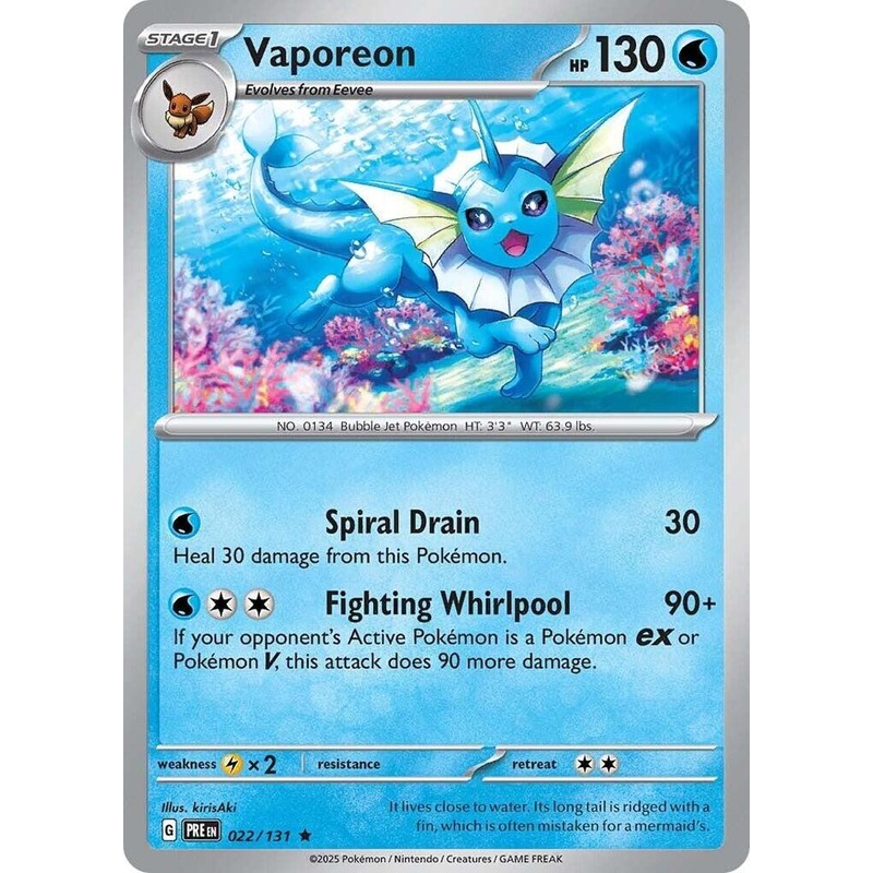 Vaporeon (022/131) [Scarlet & Violet: Prismatic Evolutions]