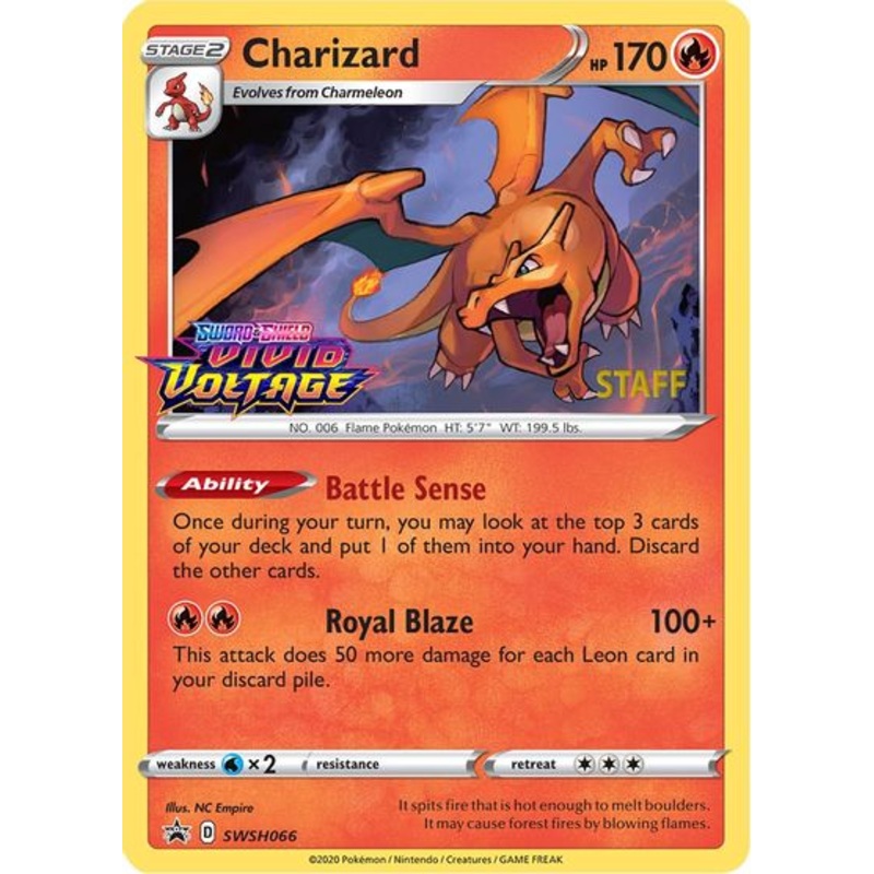 Charizard (SWSH066) (Staff Prerelease Promo) [Sword & Shield: Black Star Promos]