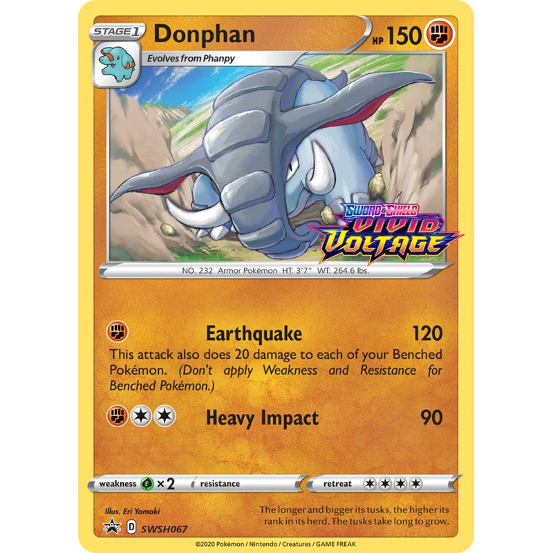 Donphan (SWSH067) (Prerelease Promo) [Sword & Shield: Black Star Promos]