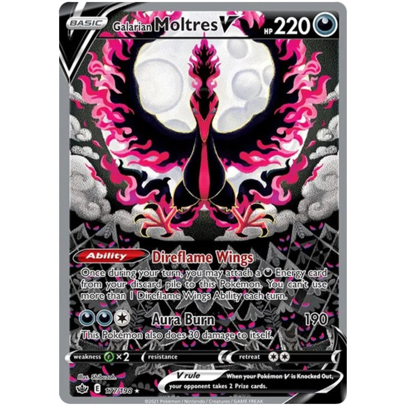 GALARIAN MOLTRES V - 177/198 - CHILLING REIGN - FULL ART