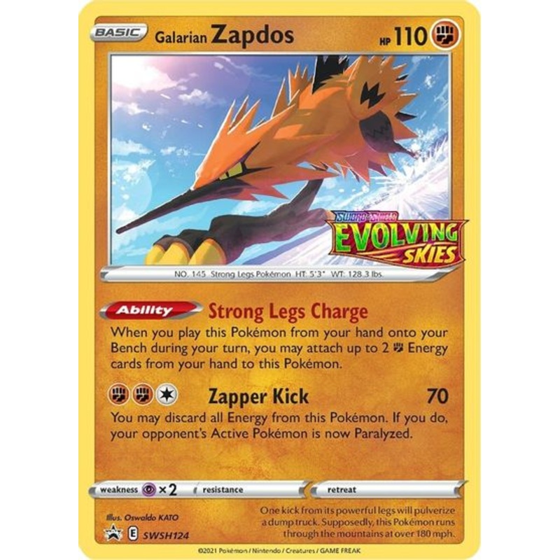 Galarian Zapdos (SWSH124) (Prerelease Promo) [Sword & Shield: Black Star Promos]