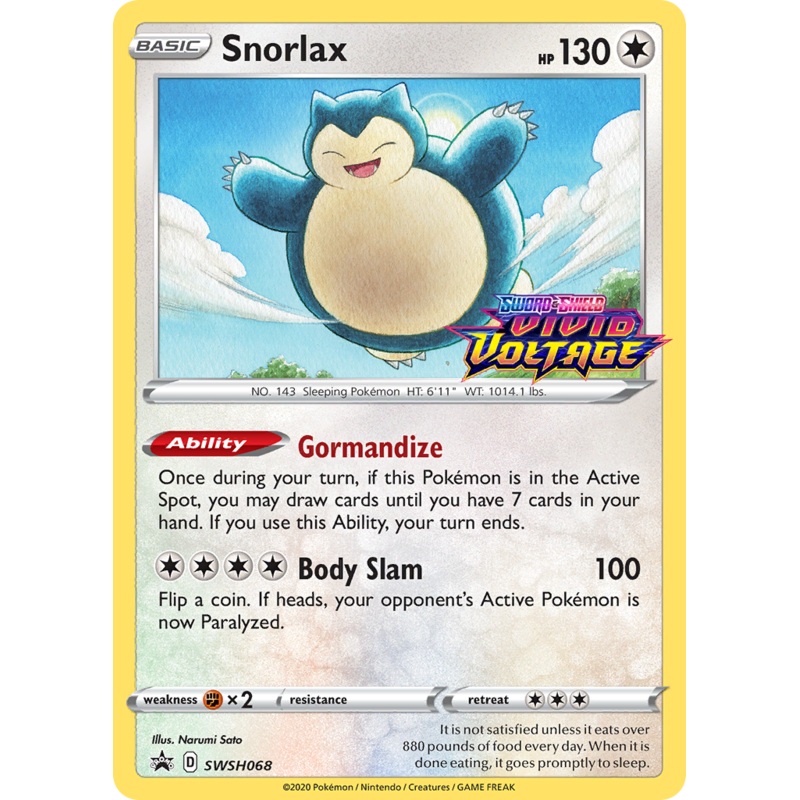 Snorlax (SWSH068) (Prerelease Promo) [Sword & Shield: Black Star Promos]