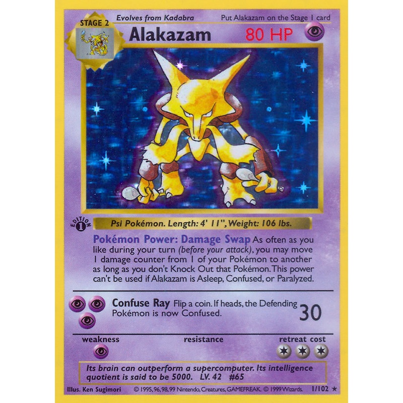 Alakazam (1/102) (Shadowless) [Base Set 1st Edition]