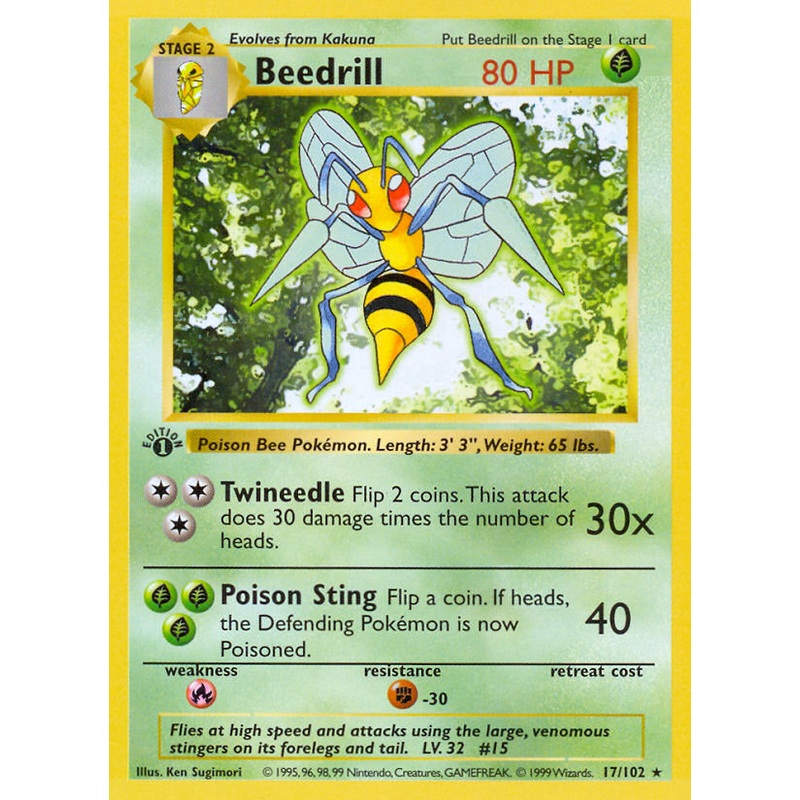 Beedrill (17/102) (Shadowless) [Base Set 1st Edition]