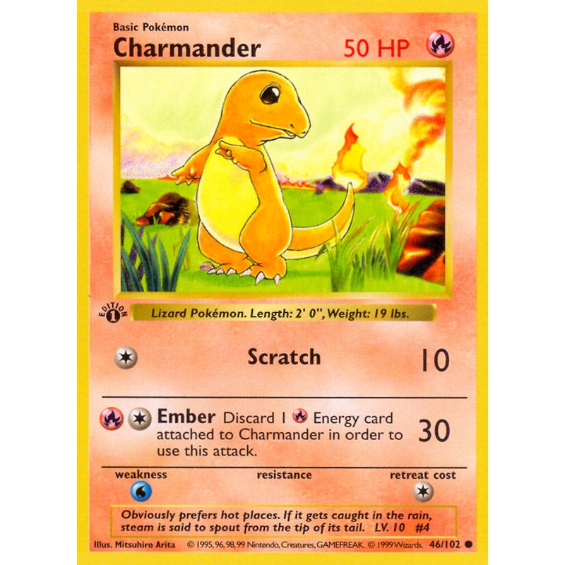 Charmander (46/102) (Shadowless) [Base Set 1st Edition]
