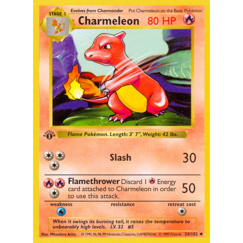 Charmeleon (24/102) (Shadowless) [Base Set 1st Edition]