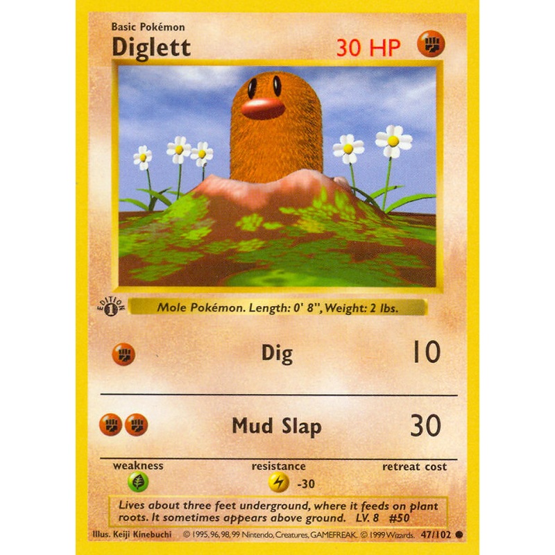 Diglett (47/102) (Shadowless) [Base Set 1st Edition]