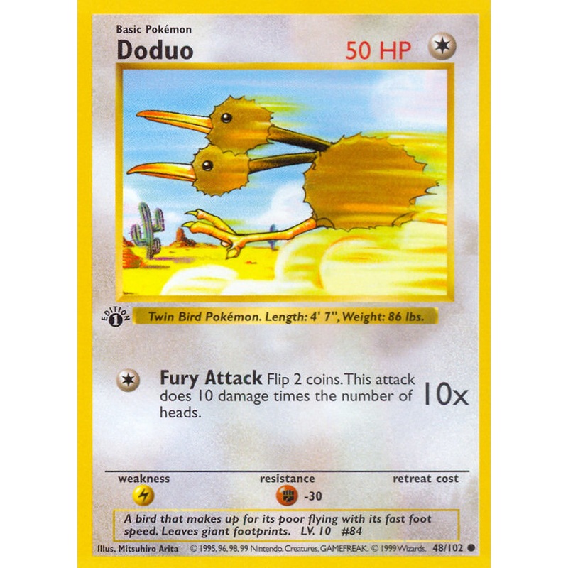 Doduo (48/102) (Shadowless) [Base Set 1st Edition]