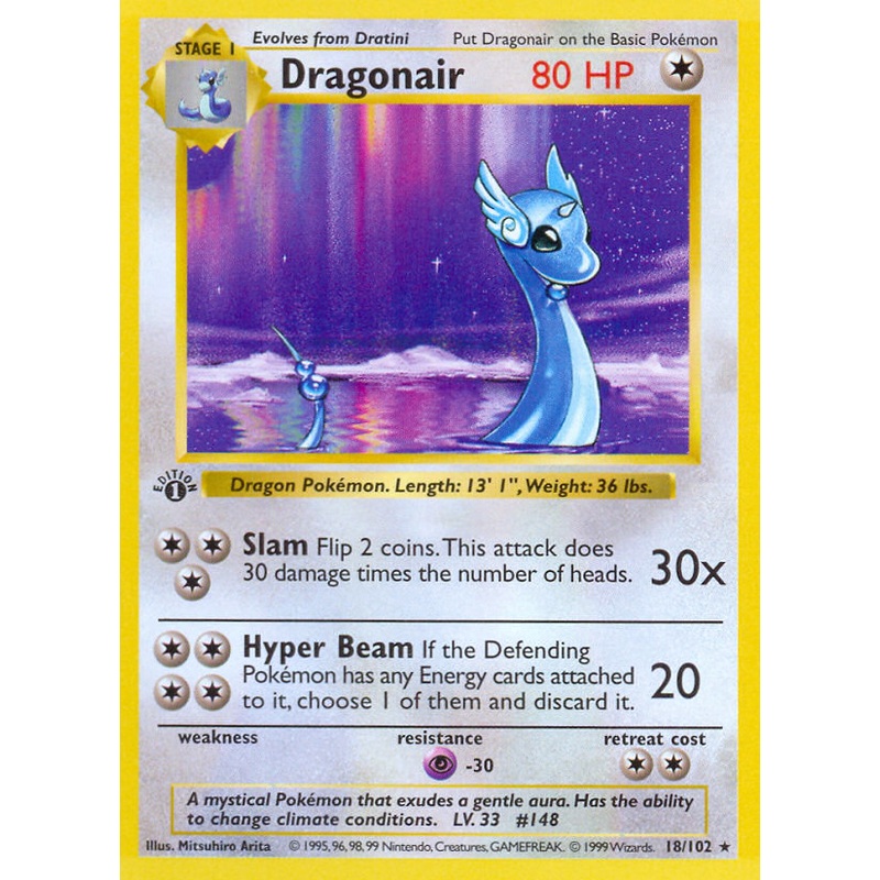 Dragonair (18/102) (Shadowless) [Base Set 1st Edition]