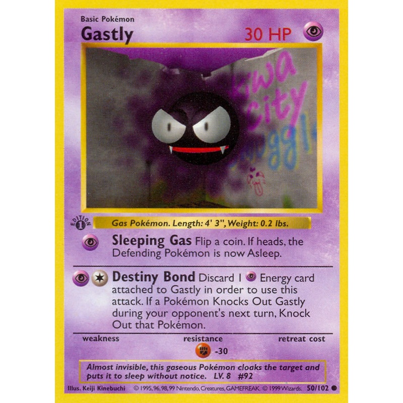 Gastly (50/102) (Shadowless) [Base Set 1st Edition]